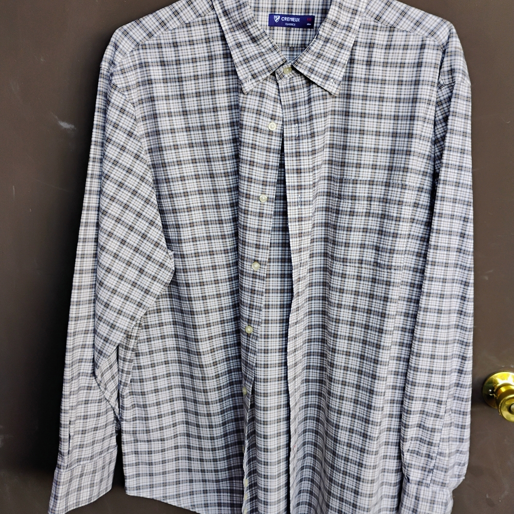 Men's Gray Plaid Shirt